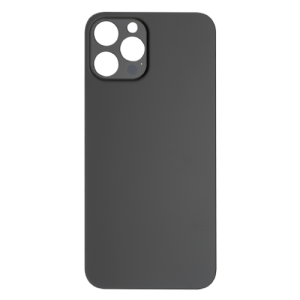 Back Glass Compatible for iPhone 12 Pro Max (Large Camera Hole) (Aftermarket) - Black